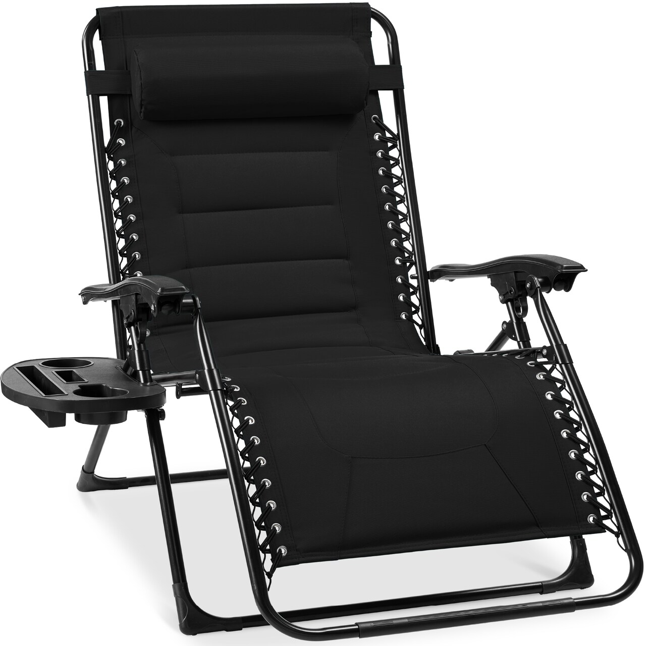 Best Choice Products Oversized Padded Zero Gravity Chair, Folding Outdoor Patio Recliner w/ Side Tray